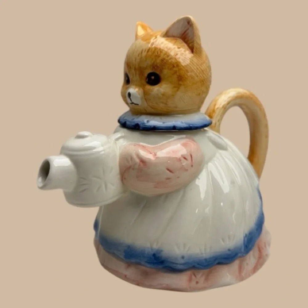 Vintage Takahashi Figural Cat Teapot 90s Kitten Ceramic - Picture 1 of 17